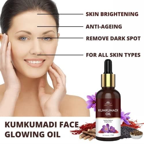 INTIMIFY Kumkumadi Tailam For Face, Kumkumadi Face Oil For Glowing Skin, Face Serum For Wrinkles, Whitening, Lightening & Pigmentation (15 ml) Pack of 1 3