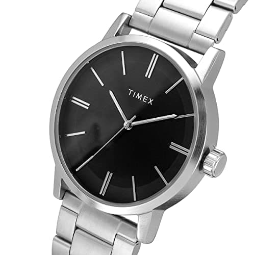 TIMEX Analog Watch for Man with Black Round Dial & Silver Stainless Steel Bracelet Band Water Resistant Men's Wrist Watches - TWHG35SMU07 3