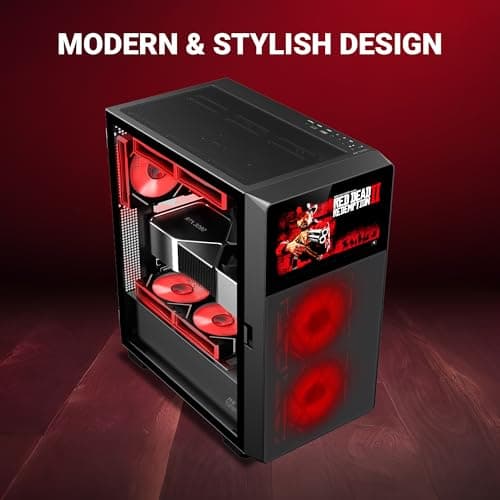 Ant Esports ICE Digital C3 ATX Computer Case/Gaming Cabinet - Black | Support ATX, Micro-ATX, Mini-ITX, Pre-Installed 2 Front Fans & 1 Rear ARGB Fans 2