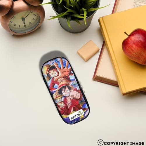 FUNFOB Anime Pencil Box for School College for Pen Pencil Or Other Stationery Products Luffy Pencil Pouch | Luffy Red Cap 4