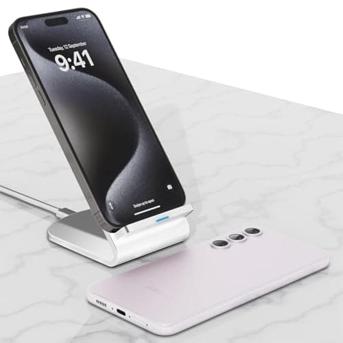 eller santé® 15W Wireless Charger Unity III Fast Charging Pad Compatible with iPhone, Samsung,Vivo, Oppo, Xiaomi, Google Pixel & Other Android Devices- White 5