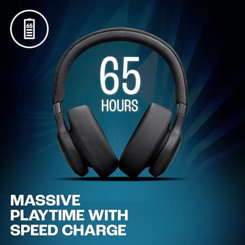 JBL Live 770NC True Adaptive Noise Cancellation Headphones Wireless Over Ear, Spatial Sound, 65Hrs Playtime, Speed Charge, Multipoint Connect & Personi-Fi 2.0, Customized EQ, Google Fast Pair, Black 4