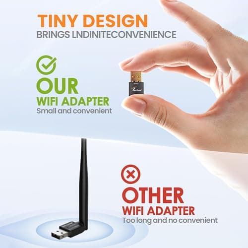 TECHIE Dual Band USB Wi-Fi Bluetooth 4.2 Adapter 600 Mbps, Dual Band 2.4G + 5G, Compact USB 2.0 for Desktops, DVRs, NVRs, Android TV Boxes, Black 4
