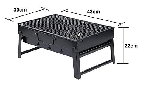EASY SHOPE Folding & Portable Outdoor Barbeque Grill Toaster Charcoal BBQ Grill Oven Carbon Steel, Black,1-pcs. 3