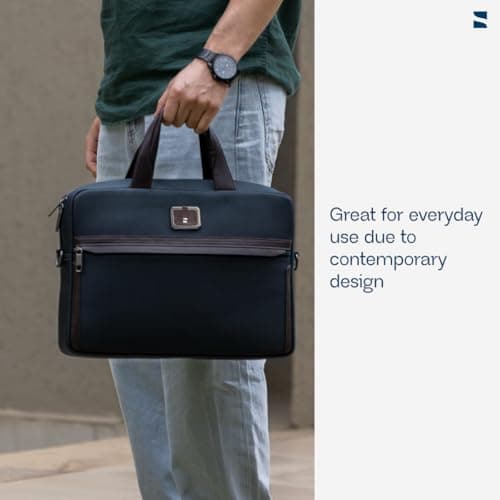 scarters Downtown Messenger | Premium 15" Laptop Bag for Men | Travel Laptop Bag with Organisation | Office Bag for Men (Navy Blue) 5