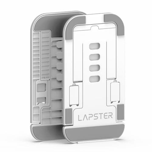 Lapster Grey Desktop Foldable Mobile and Tablet Holder, Designed with ABS Material, Offers Multiple Viewing Angles and Features Anti-Slip Strips for Added Stability-Grey. 2