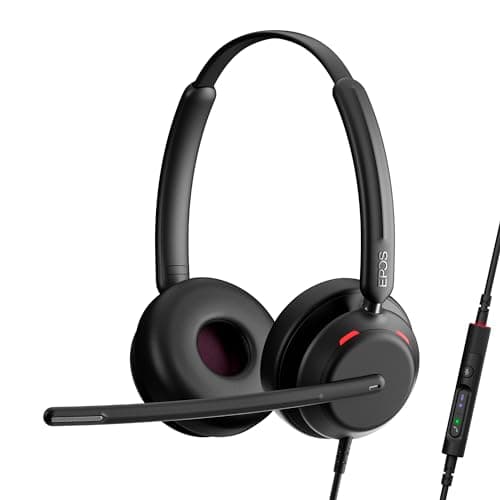 EPOS Impact 760T Office In Ear Headset Â– Certified For Microsoft Teams,Noise-Cancelling,USB-C,Dual-Sided,With Adaptive Beamforming Mic,AI,Activegard,Busylight,All-Day Comfort Leatherette Earpads,Blac