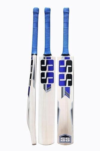 WRF Super Strock_Green Popular Willow Cricket Bat Full Size Play for Plastic Ball,Tennis Ball, Rubber Bal (Blue Bat New Gold Edition-A1) 2