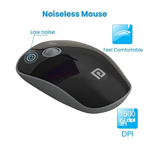 Portronics Key2 Combo Wireless Keyboard and Mouse Set,with 2.4 GHz USB Receiver,Silent Keystrokes,1200 DPI Optical Tracking,Compact Design,Multimedia Keys for PC,Laptop & USB Supported Devices(Grey) 5