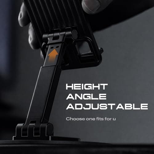 TARKAN 360° Rotating Phone Holder for Home/Office Desk, Foldable & Adjustable Height & Angle Universal 4-10" Mobile Stand (Black) 4
