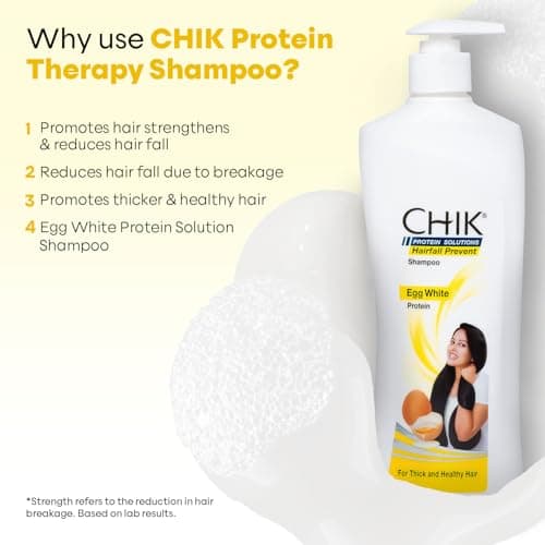 Chik Protein Solution Hairfall Prevent Shampoo, With Goodness Of Egg White, For Thick And Healthier Hair | For Men & Women | 340ml 2