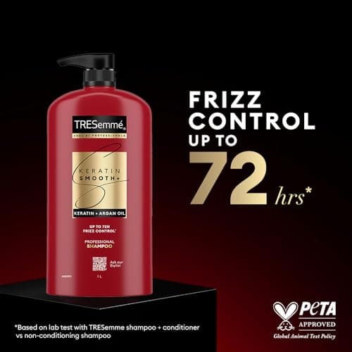 TRESemmé Keratin Smooth+ Shampoo 1000ml | 72H Frizz Control with Keratin Protein & Argan Oil | Paraben Free Smoothening Shampoo for Dry & Frizzy Hair 3