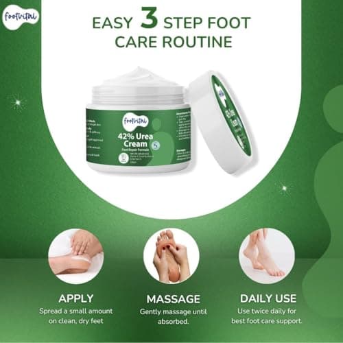 Footvital 42% Urea Cream for cracked heels with 2% Salicylic Acid 200 g | intensive foot repair formula | skin-friendly | dermatologist-approved 3