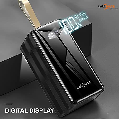CALLMATE 80000mAh Ultra High Capacity Power Bank, 15W Fast Charging|Digital Display|4 USB Output Ports and 3 Input|LED Torch| Multi-Layer Protection for iPhone, Smartphones (Black, Lithium Polymer) 4