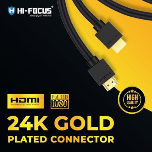 HIFOCUS HDMI 10Meter Cable High Speed Pro Premium Hdmi 4K Cable Upto 10.2Gbps At 60Hz, Black (Compatible with Projector, home theatre, Television, set top box, Black, One Cable) 4
