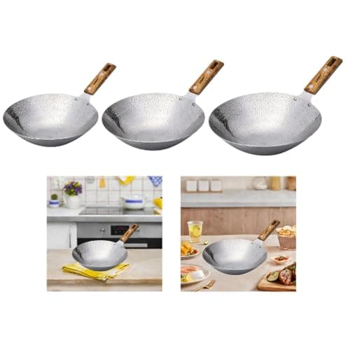 TRENDYNEST Traditional Wok Pan Practical Anti Scalding Handle Home Use Kitchen Cookware 22cm 3