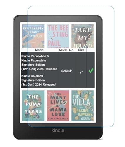 VERTUS® Premium Tempered Glass Screen Protector for All-new Amazon Kindle Paperwhite || Kindle Paperwhite (12th Generation) (7" inch) (2025 Released)