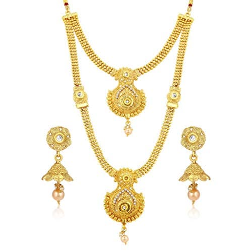 Sukkhi Traditional Gold Plated Peacock Design Necklace Set For Women