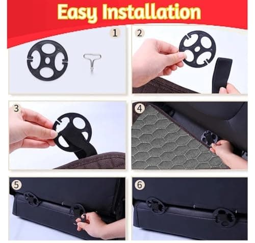 AURAFRESH Car Seat Protector Cushions Cover, Airbag friendaly. (Gray, 3PC Rear SEAT) 4