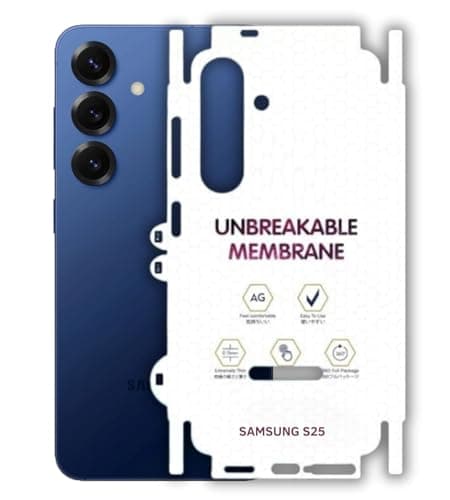 JGD PRODUCTS Matte Finish Full Body Cover Back Protector Compatible with Samsung Galaxy S25 5G | Unbreakable Membrane Scratch Guard Full Fit Protective, Case Friendly, (Back & Side) (Pack of 1)