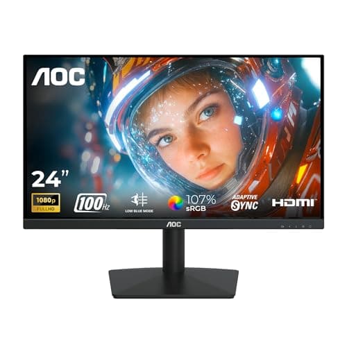 AOC 24B15H3 24 Inch (23.8") Full HD IPS Monitor | 120Hz Refresh Rate | 1ms MPRT | Adaptive Sync | 3-Side Frameless | HDMI & VGA | Low Blue Mode | Flicker-Free | VESA Mount | Black