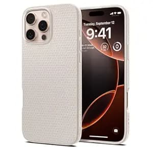 Spigen Liquid Air Back Cover Case for iPhone 16 Pro, Durable Protection, Air Cushion Technology - TPU | Natural Titanium