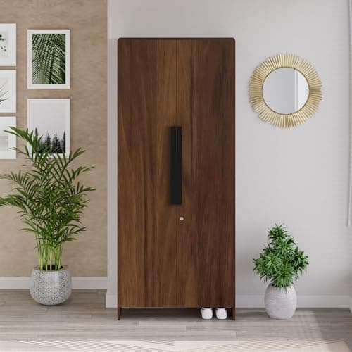 BLUEWUD Brooklyn Highline Multipurpose Shoe Rack, Storage File Cabinet Organizer, Slipper Footwear Stand for 28 Pairs for Living Room Home DIY (Brown Maple) (75.7 x 31.7 x 180) CM (Size Upto UK 9)