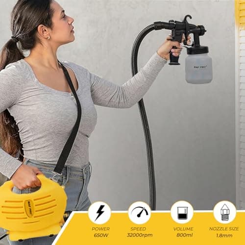 MAF PRO MP-MG4508 HVLP Electric Zoom Paint Spray Gun 800ml | 5L/Min Flow Rate | Portable Paint Sprayer for Wall, Wood, Metal & DIY Projects 4