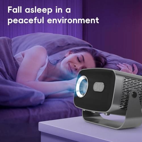Smart Home Projector 4k Ultra HD, Native 1080P Fully Automatic, HDMI ARC, WiFi 6 & BT, Screen Mirroring, Portable Room Cinema, 270° Rotate, Black 4