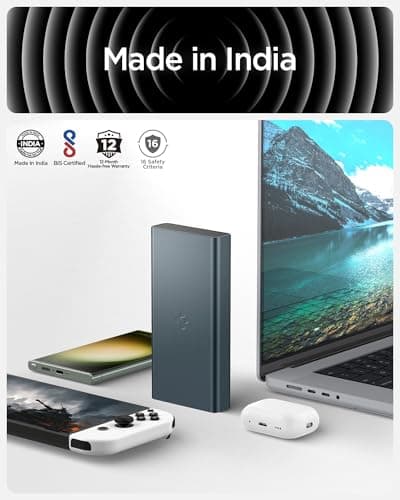 Spigen Power Bank 20000mAh Fast Charging, PD3.0 30W Fast Charging, 3Ports(1USB-A,2USB-C), Durable Alloy Material - Navy Blue 5