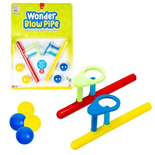 Ratna's Wonder Blow Pipe Set of 2, Creative Floating Ball Game, Blowing Ball Toy Party Game for Kids & Adults, Return Gifts for Birthday Party