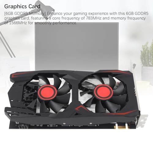 SENECESLI 550TI Compuer Graphics Card, 6GB GDDR5 192BIT Gaming Video Card Supports DVI VGA HD Multimedia Interface, PCIE 2.0 16X, Dual Cooling Fans 4