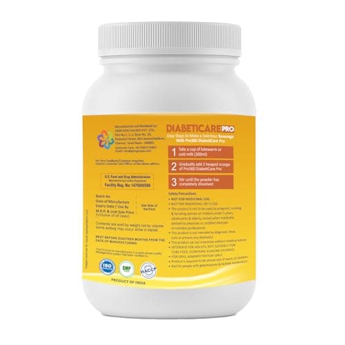 Pro360 Diabeticare Pro Diabetic Protein Powder - 1kg Badam Flavour Protein Powder for Men & Women - Protein Supplement for Diabetes Management & Balanced Nutrition 3