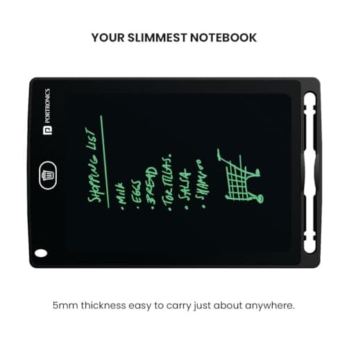 Portronics Ruffpad 8.5E Re-Writable LCD Writing Pad with Screen 21.5cm (8.5-inch) for Drawing, Playing, Handwriting Gifts for Kids & Adults,(Black) 2