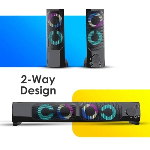 MegaDesk FZ10 Desktop Computer Set, i3 4100, 16GB RAM, 500GB SSD, 19-inch HD LED Monitor, RGB Keyboard Mouse, Sound Bar, Windows 11 (16-500GB) 4