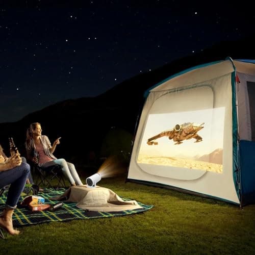 Mini Projector, Projector with WiFi and Bluetooth, 4K 1080P Support Portable Projector 180° Rotatable 130'' Screen Movie Projector Auto Keystone Compatible with HDMI/USB/Smartphone/PC/Laptop 5