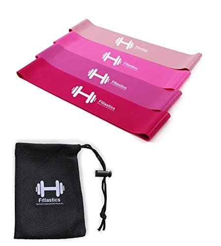 Fitlastics Resistance Loop Band Set for Squats, Hips & Glutes Heavy Workouts for Men & Women - Includes Travel Bag
