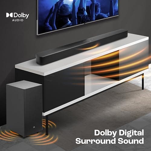 JBL New Launch Bar 2.1 Essential (440W) Soundbar with Dolby Digital & Powerful Bass, Wireless Subwoofer, HDMI ARC, Bluetooth Streaming, Optical Input 5