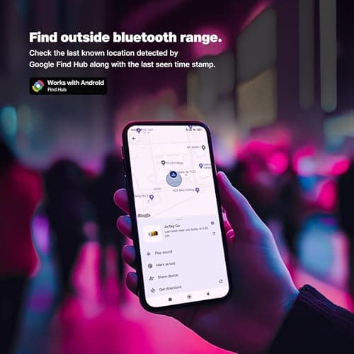 JioTag Go |India's First Android Tag | Google Find My Device Item Finder| Worldwide Tracking for Keys, Wallets, Luggage, Gadgets and More|1+1 Year Battery|No SIM Needed|BT 5.3|for Android Only 4