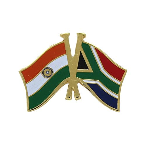 The Flag Shop India-South Africa Cross Flag Brass Lapel Pin/Brooch/Badge for Clothing Accessories 2