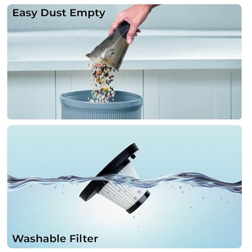 Tusa Cordless Vacuum Cleaner for Car & Home | 2X Powerfull Suction, Dual Mode Battery 6000mAh & 12V DC Car Port | High Power Portable Lightweight Wireless Vacuum, Rechargeable (V1) (Black) 6