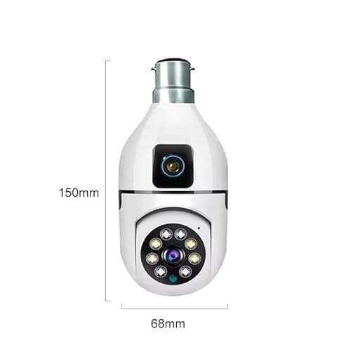 JB Supar Dual Lens 4MP/8MP WiFi CCTV Camera for Home Indoor | Full HD | Night Vision | Motion Detection | Two Way Audio | Wireless Security Camera with Mobile App V380 Pro (Dual Lens Light Camera) 4