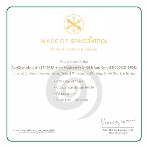 Moody AcneXpert Sunscreen Ultra Matte Gel SPF 50 PA++++ with Niacinamide & Green Tea | Sunscreen for Oily & Acne Prone Skin | Water & Sweat Resistant | No White Cast, Non-Greasy & Non-Comedogenic | 50 4