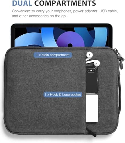 Dynotrek Ravo 14 inch Laptop Sleeve Bag Pouch, with Handle Computer Cover Accessories Pocket, Portable Laptop Case Compatible for MacBook Air/Pro, Dell, HP, Acer, Asus, Lenovo -Charcoal Black 4