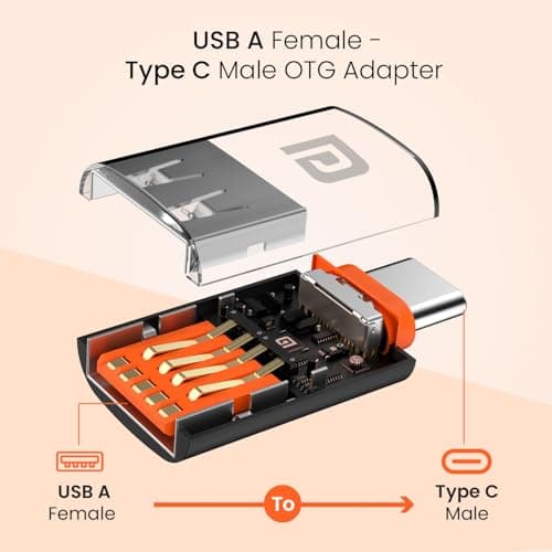 Portronics Bridge Y USB 3.0 to Type C OTG Adaptor, 10Gbps High Speed Data Transfer, Thunderbolt to USB Adapter, Compatible for All Type C Devices, Smartphone, Laptops, Tablets, Chargers, MacBook 3