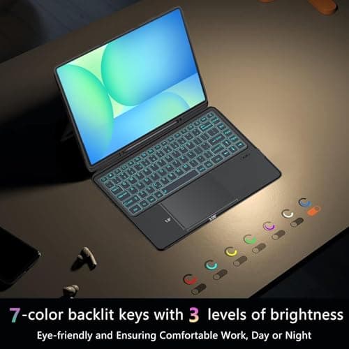 Magic Keyboard Case for Samsung Galaxy Tab S10 FE + Plus 13.1 Inch Keyboard, Black 4