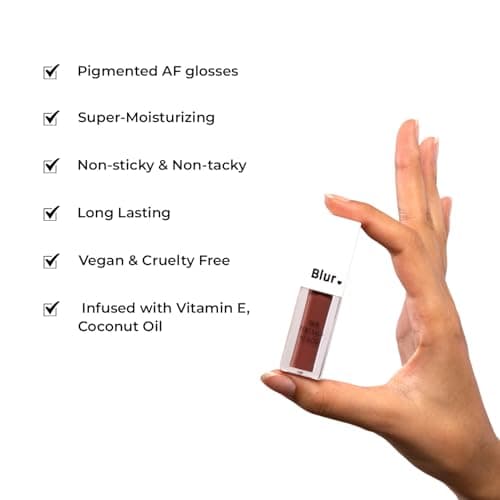 Blur India Dude, Don't Touch My Gloss | Glossy Lip Tint + Oil | Pigmented AF | Juicy, Non-Sticky, Moisturizing | Lip Gloss for Girls and Women |5ml | Peach 2