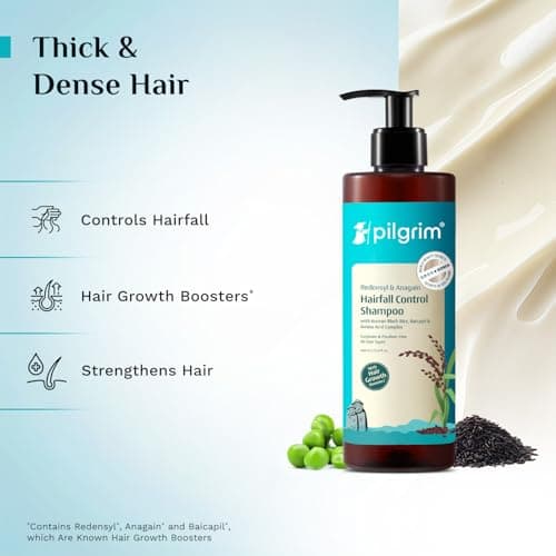 Pilgrim Redensyl & Anagain Hairfall Control Shampoo with Korean Black Rice 400ml | Anti Hairfall shampoo for Men & Women | Reduces Hairfall | Promotes Hair Thickness | For All Hair Types 3