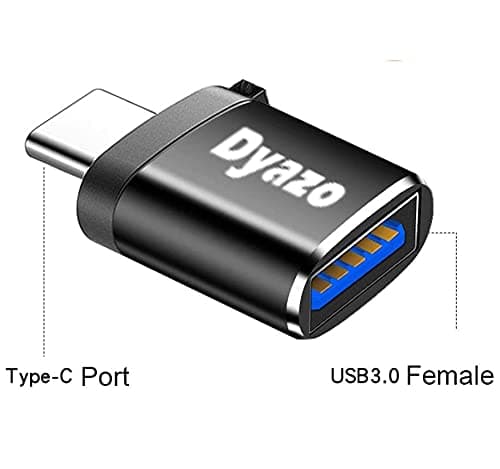 Dyazo USB Type C Male 3.1 to Female OTG Adapter Compatible for MacBook Air/Pro 2020 2019 2018, Samsung Galaxy S20 / Plus Ultra Note S910 S8 & All Type C Enable Devices (Black) 3