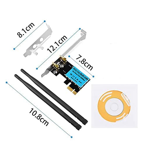 Etzin WiFi Card Wireless Network Card AC1200Mbps PCIe Dual Band 5G/2.4G Wireless WiFi Adapter Network Card for Windows 10/Windows 8/Windows 7(1200Mbps)-(EPL-842PC) 3